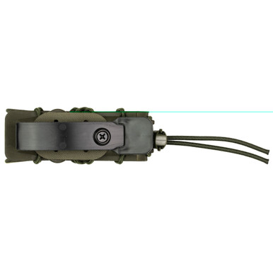 Close-up of shock cord lacing and flared opening on Pistol Taco V2 ODG