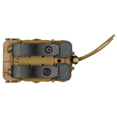 Close-up of HSGI Polymer Rifle TACO V2 shock cord retention and flared magazine opening