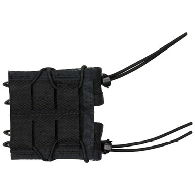 Side angle view showing injection molded polymer brackets and elastic shock cord