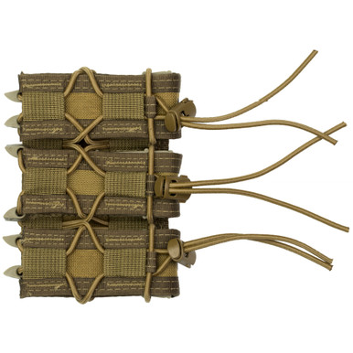 High Speed Gear Triple Pistol TACO MOLLE Magazine Pouch in Coyote Brown — front view