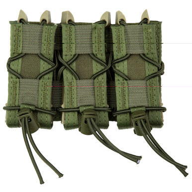 High Speed Gear Triple Pistol TACO MOLLE Pouch in Olive Drab Green — front view