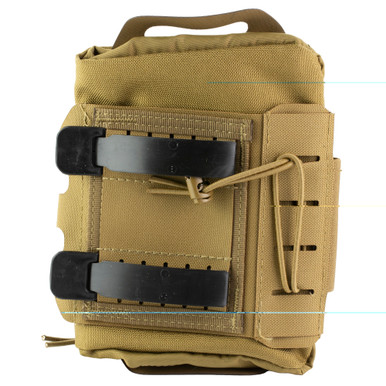 ReFlex IFAK carrier open showing organized internal medical supply compartments in Coyote Brown