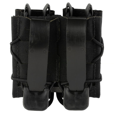 Side view of HSGI Gen 2 Double Pistol TACO showing laser-cut nylon and shock cord retention