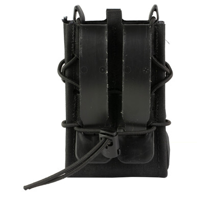 Close-up of Gen 2 Rifle TACO showing laser-cut nylon laminate and shock cord retention system