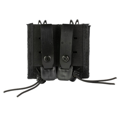Close-up of hidden internal bungee and sleek front panel on black HSGI Duty Double Pistol TACO