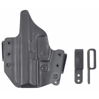 Close-up detail of LAG Tactical Hellcat Pro black Kydex IWB holster retention adjustment