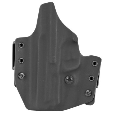 Side angle view of Defender holster showing adjustable retention and belt loop