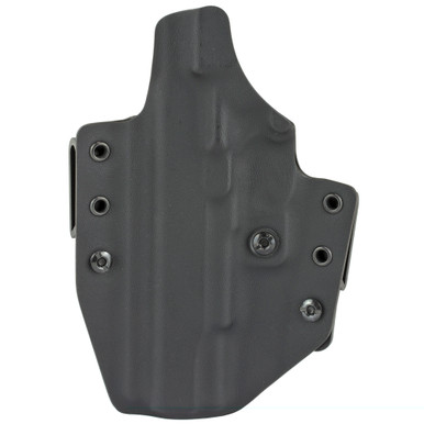 Close-up of Defender holster adjustable retention and interchangeable belt loops