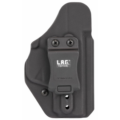 L.A.G. Tactical Liberator Mk II holster in black with 1.75-inch belt clip, front view