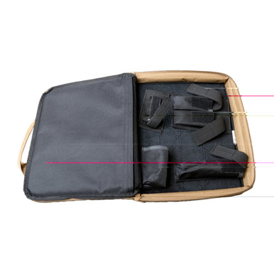 Interior hook and loop compartment of Legend Chimera Tactical Pistol Case with storage pouches
