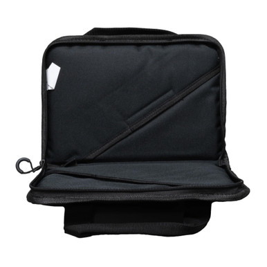 Interior foam padding and four magazine pouches inside the Pegasus pistol case