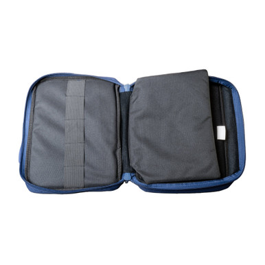 Interior of Legend Phoenix pistol case showing hook and loop retention straps and magazine loops