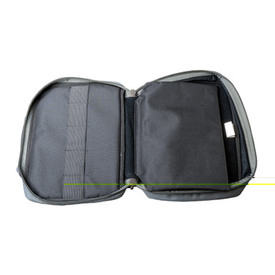 Open Phoenix Tactical Pistol Case showing hook and loop retention straps inside