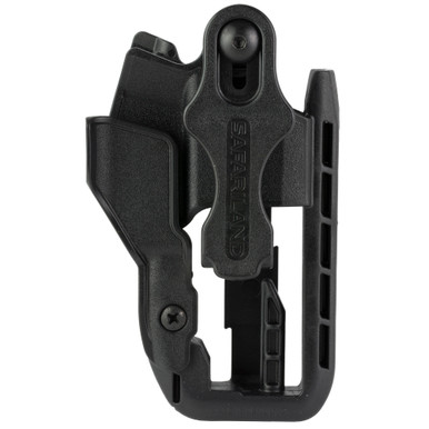 Close-up of Schema holster trigger guard retention and adjustable cant mount