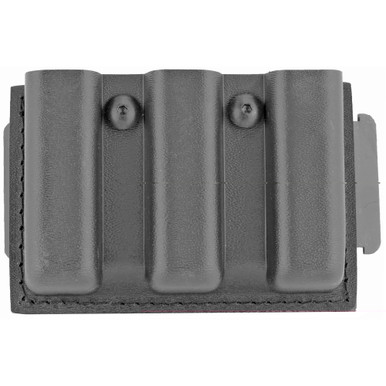 Safariland 775 Open Top Triple Magazine Pouch in black hardshell, front view