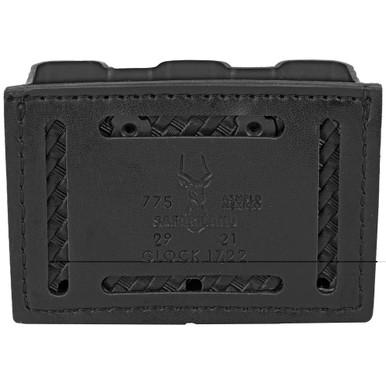 Safariland 775 Triple Magazine Pouch — side angle showing vertical and horizontal belt slot options