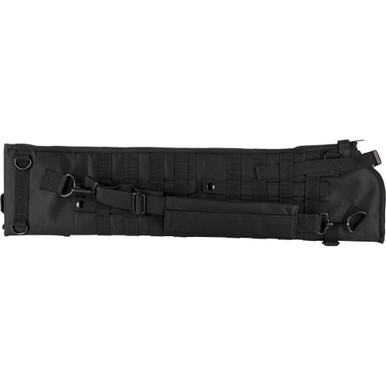 Extended flap detail showing 34.5-inch length adjustment on black poly scabbard