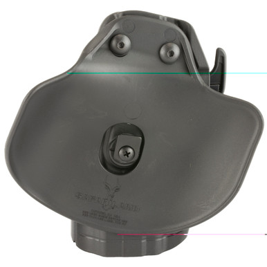 Side angle view showing GLS Grip Lock System release mechanism on Safariland 578 holster