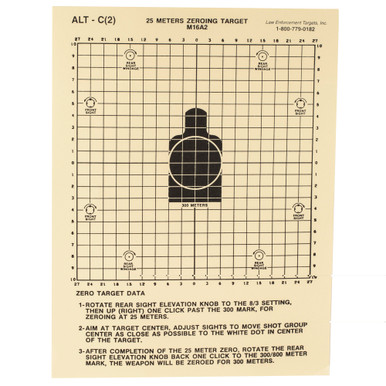 Action Target 25 Meters DoD M16A2 Paper Silhouette Target 100-Pack