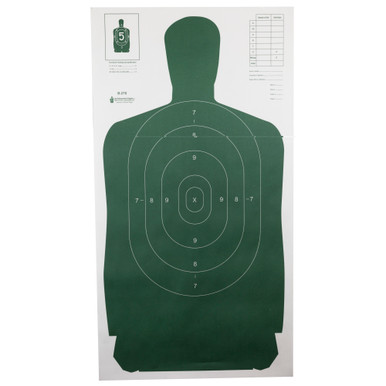 Action Target B-27S Green full-size silhouette paper target 100-pack