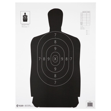 Action Target B34 Black Paper Silhouette Target 100 Pack