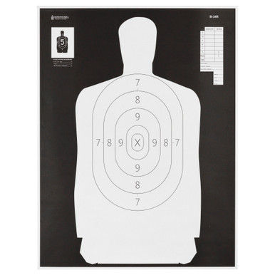 Action Target B34 Black and White Police Silhouette Paper Target 100-Pack
