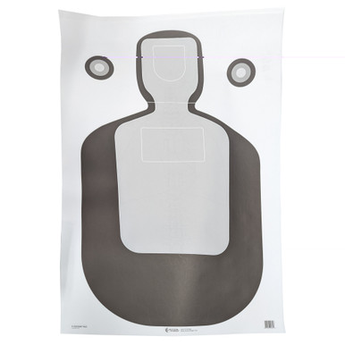 Action Target Photo Vital Anatomy Paper Shooting Target showing color human silhouette with vital zone markings