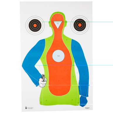 Action Target Hi-Vis Fluorescent B-21E Silhouette Target 100-pack front view