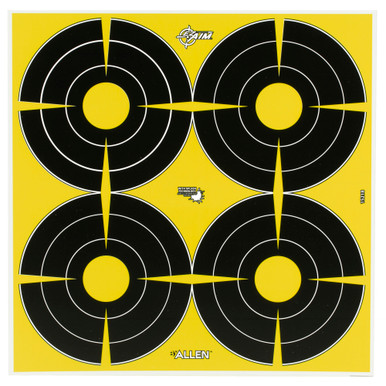 Allen EZ-Aim 12x12 4-Spot Paper Shooting Targets 8-Pack with splash technology