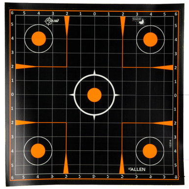 Allen EZ Aim Splash Sight-In Target 12x12 with chartreuse impact indicators