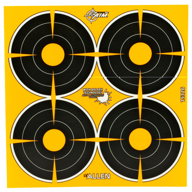 Allen EZ-Aim 3 inch bullseye paper targets 12 sheet pack with splash technology