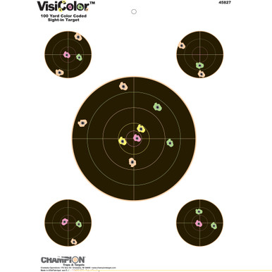Champion Visicolor Sightin 8 Inch Sight-In Target 10 Pack