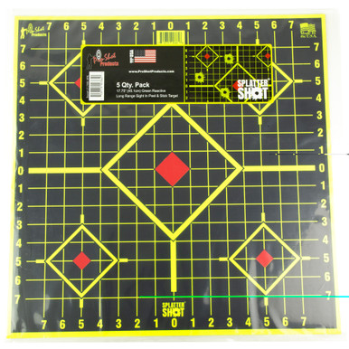Pro-Shot 17.75 inch Sight-In Target 5-Pack front view showing numbered grid and green impact rings