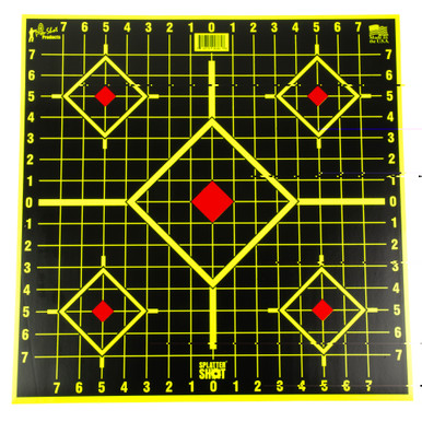 Pro-Shot Sight-In Target 5-Pack detail showing peel and stick backing and target layout
