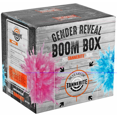 Tannerite Gender Reveal Blue kit box and contents