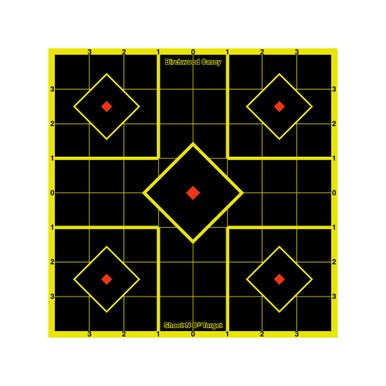 Birchwood Casey Shoot-N-C Sight-In Targets 6-8 pack with chartreuse impact rings