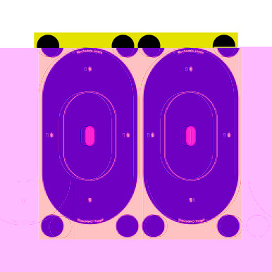 Birchwood Casey Shoot-N-C Oval Target 12-7 pack with reactive chartreuse impact rings