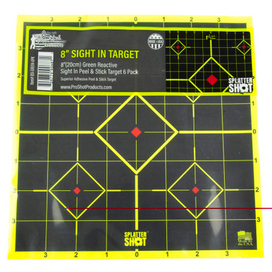 Pro-Shot 8 inch Green Sight-In Target 6-Pack front view