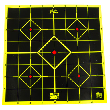 Pro-Shot Green Sight-In Target showing numbered grid lines and peel-and-stick backing