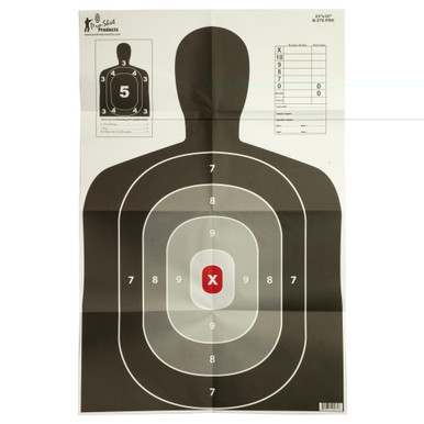 Pro-Shot B27 Silhouette Target showing scoring zones and scorecard detail