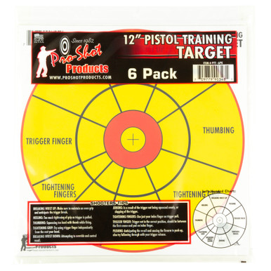 Pro-Shot 12 Inch Bullseye Pistol Training Targets 6-Pack front view