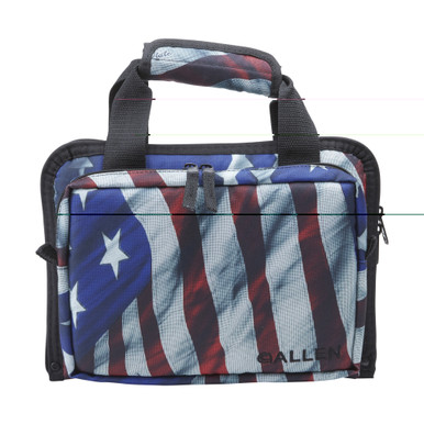 Allen Duplex Victory Attached Double Pistol Case in black, shown closed with dual zipper pulls