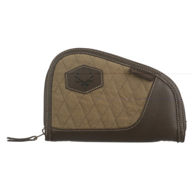 Evolution Outdoor President 8 Inch Pistol Case Tan Brown Canvas with Antique Brass Hardware