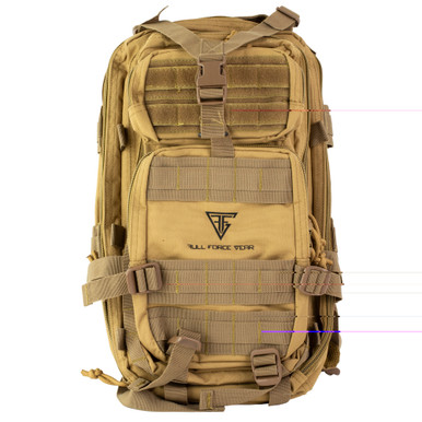 Full Forge Gear Hurricane Tactical MOLLE Backpack in Tan – front view