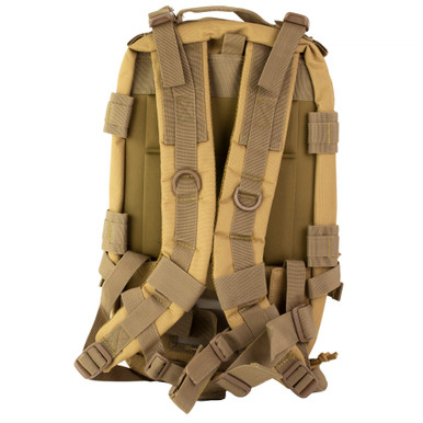 Full Forge Gear Hurricane Tactical MOLLE Backpack in Tan – side and MOLLE detail view