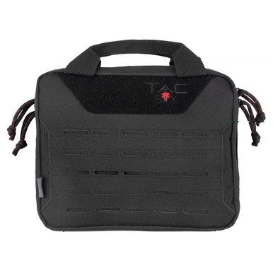 Allen Company Tac Six Crew 2-Gun Pistol Case - Black exterior with MOLLE panel