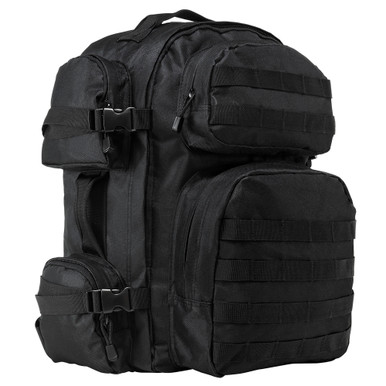 NcStar VISM Tactical MOLLE Backpack Black – Side and Detail View