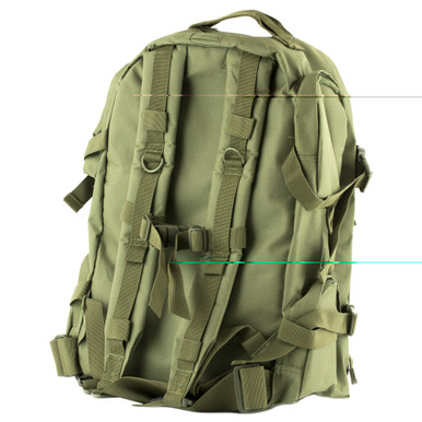NcStar VISM Tactical MOLLE Backpack Olive Green – Side and MOLLE Detail View