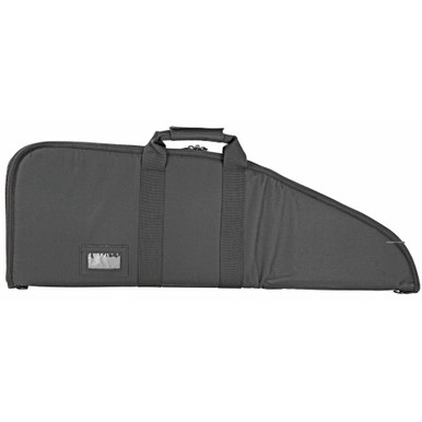 VISM by NcStar 36 inch black rifle case closed, showing carry handle and double zippers
