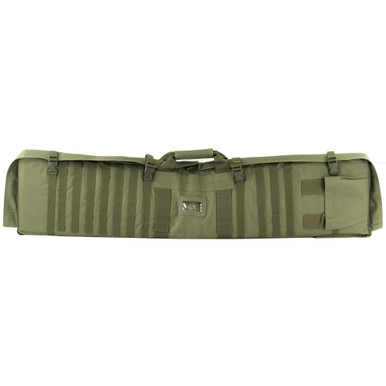 NcStar Rifle Case Shooting Mat Backpack Green folded as carry bag